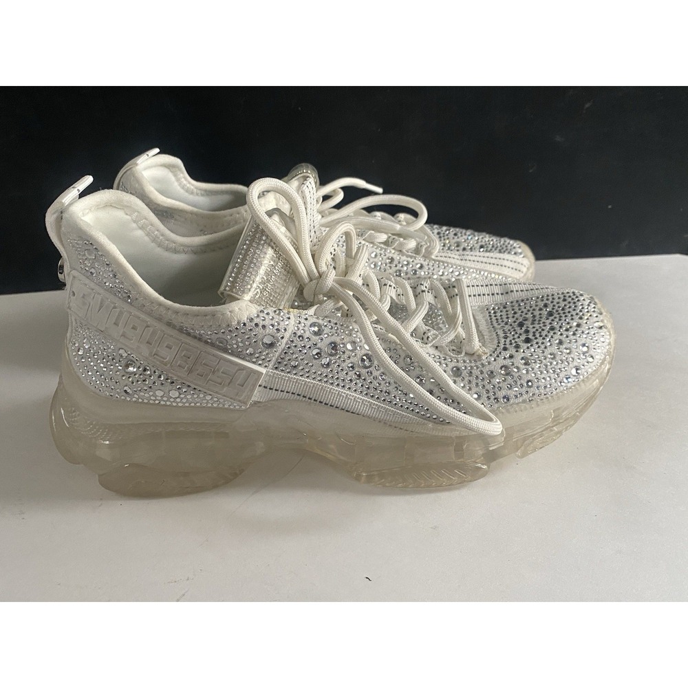 Steve Madden Maxima White Rhinestones Women's Size 7M